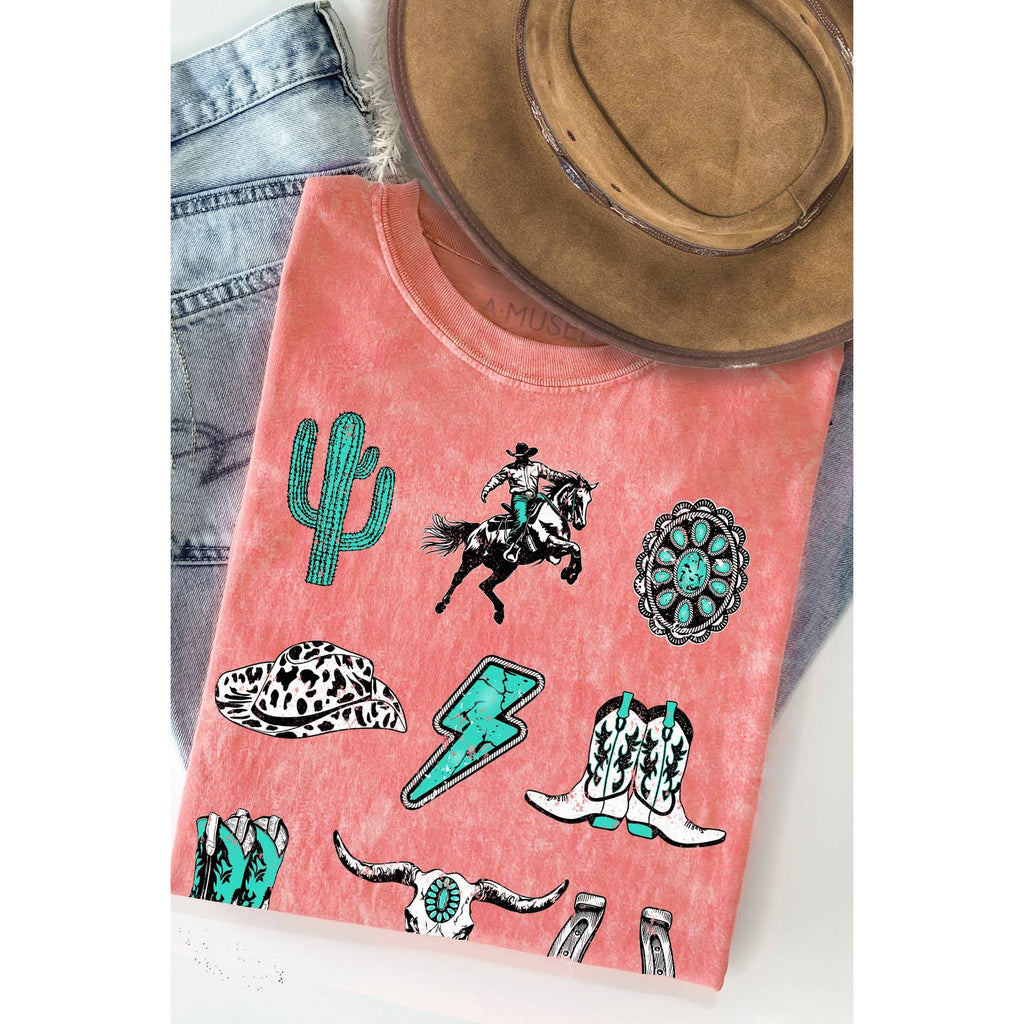 West Cowboy Wild- Mineral Wash T - Adult & Kids T-Shirts, Sweatshirts & Hoodies apparel design preview 1