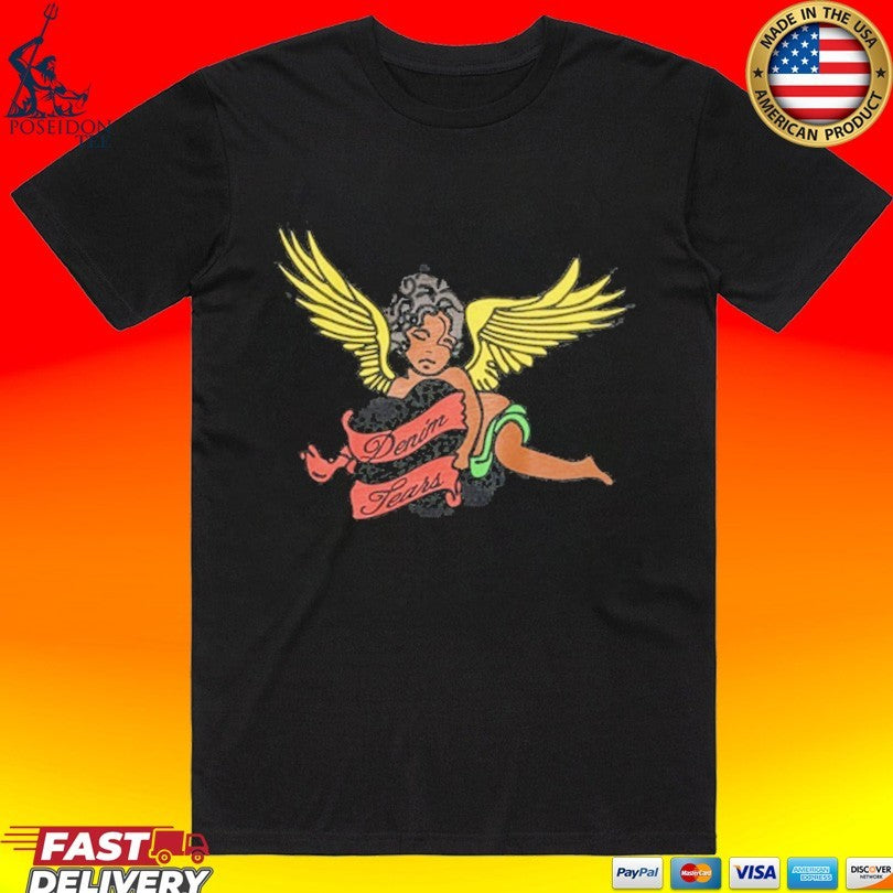 Denim Tears Black Cherub Angel - Adult & Kids T-Shirts, Sweatshirts & Hoodies apparel design preview 1