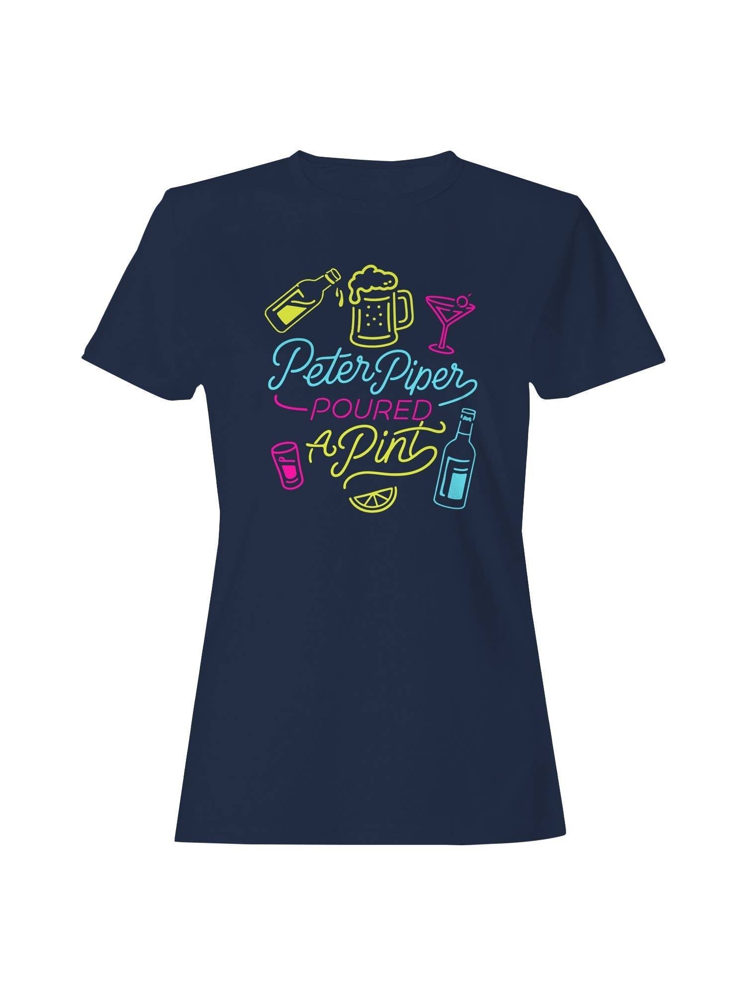 Peter Piper Poured A Pint Neon Design Women's - Adult & Kids T-Shirts, Sweatshirts & Hoodies apparel design preview 1