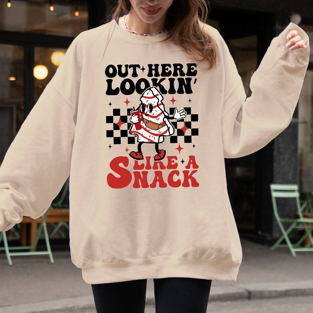 Out Here Lookin Like A Snack Christmas Cake Santa - Adult & Kids T-Shirts, Sweatshirts & Hoodies apparel design preview 1