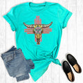 Western Colorful Cow Skull Graphic - Adult & Kids T-Shirts, Sweatshirts & Hoodies apparel design preview 1