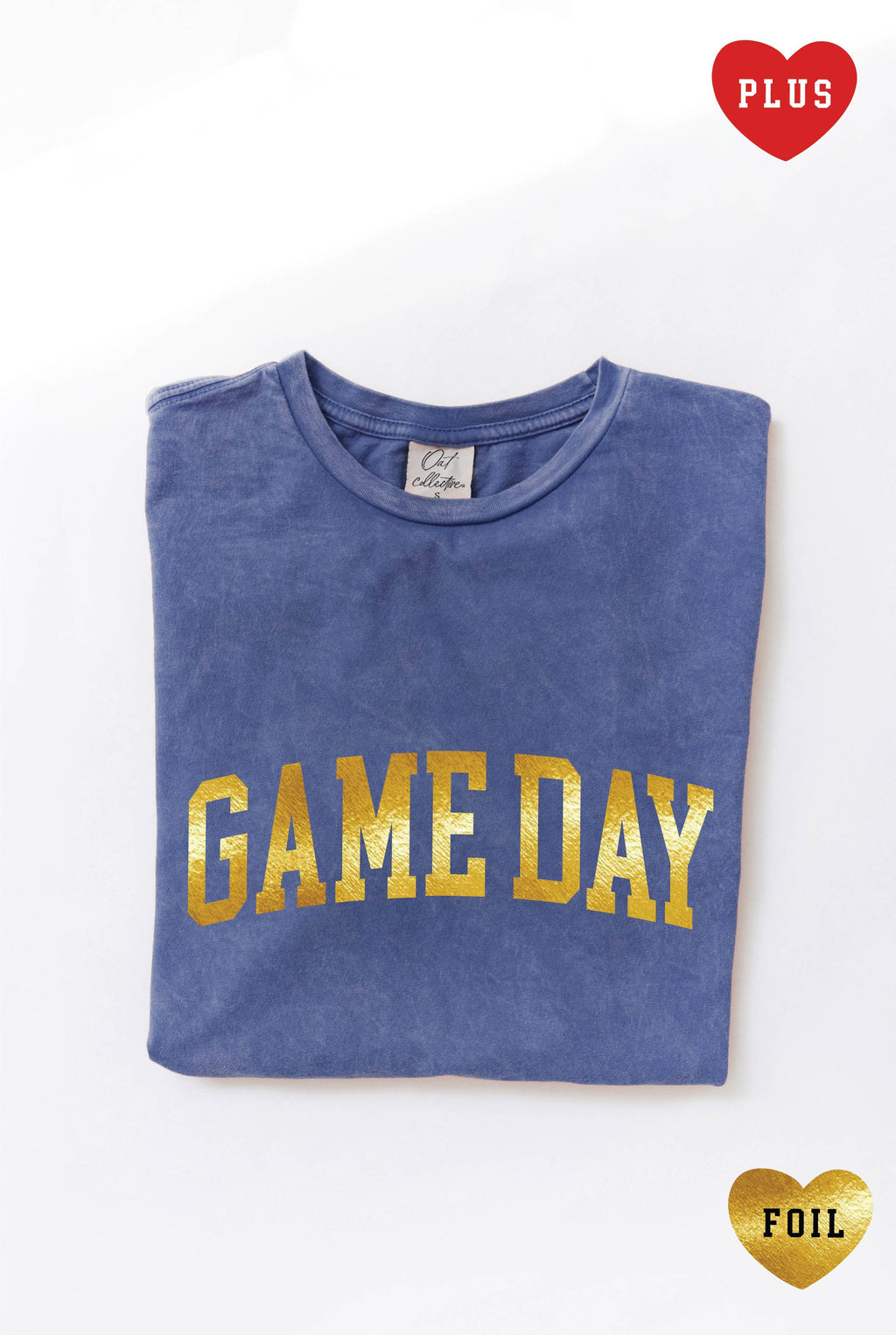 Game Day Foil Graphic Plus Size Mineral Washed Top - Adult & Kids T-Shirts, Sweatshirts & Hoodies apparel design preview 1
