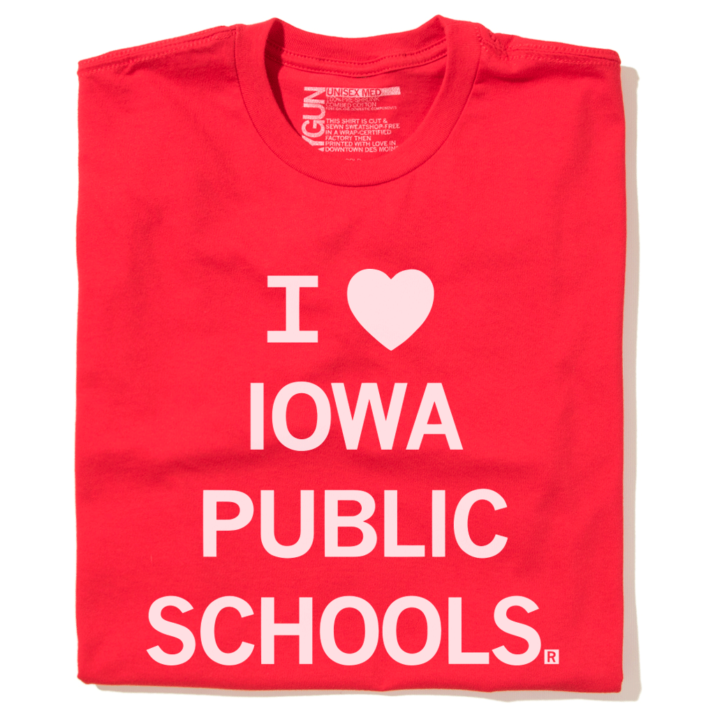 I Heart Iowa Public Schools Red (R) - Adult & Kids T-Shirts, Sweatshirts & Hoodies apparel design preview 1