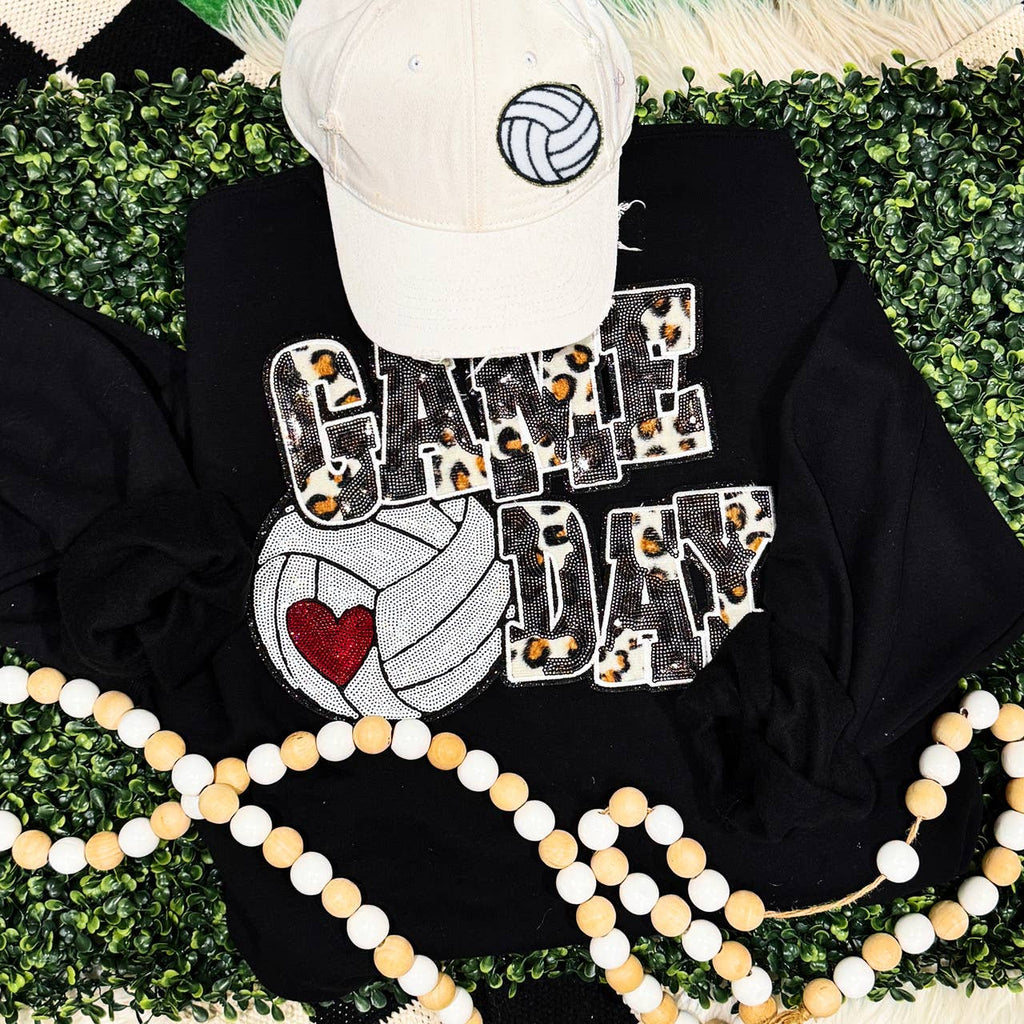 Volleyball Leopard Sequins - Adult & Kids T-Shirts, Sweatshirts & Hoodies apparel design preview 1