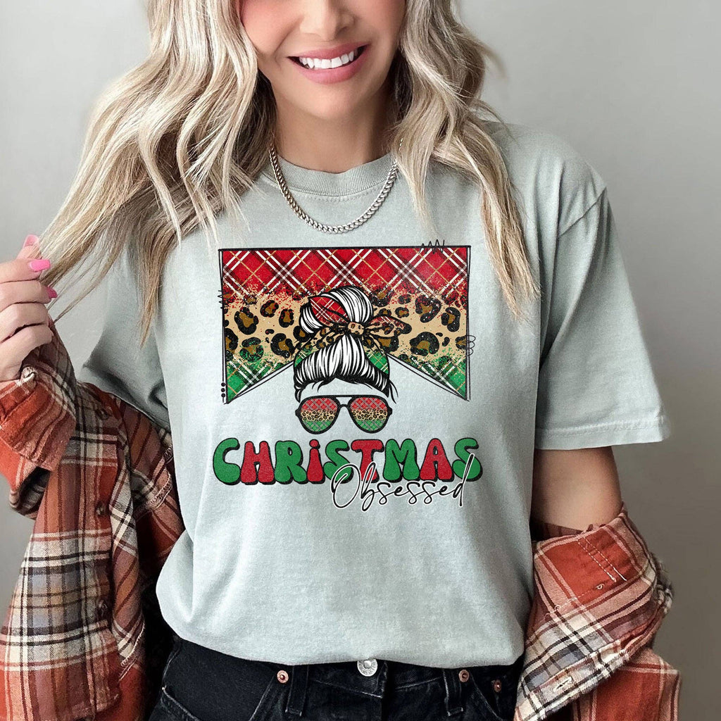 Christmas Obsessed, Leopard Print, Sassy, Retro - Adult & Kids T-Shirts, Sweatshirts & Hoodies apparel design preview 1