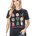 Merry and Bright Christmas Mineral Wash - Adult & Kids T-Shirts, Sweatshirts & Hoodies apparel design preview 1