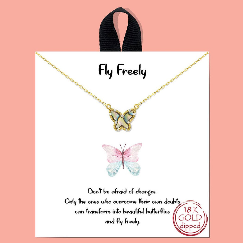 Gold-Dipped Butterfly Charm Necklace - Adult & Kids T-Shirts, Sweatshirts & Hoodies apparel design preview 1