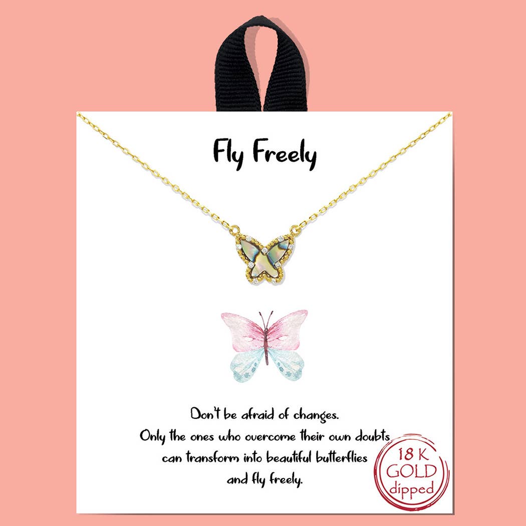 Gold-Dipped Butterfly Charm Necklace - Adult & Kids T-Shirts, Sweatshirts & Hoodies apparel design preview 1