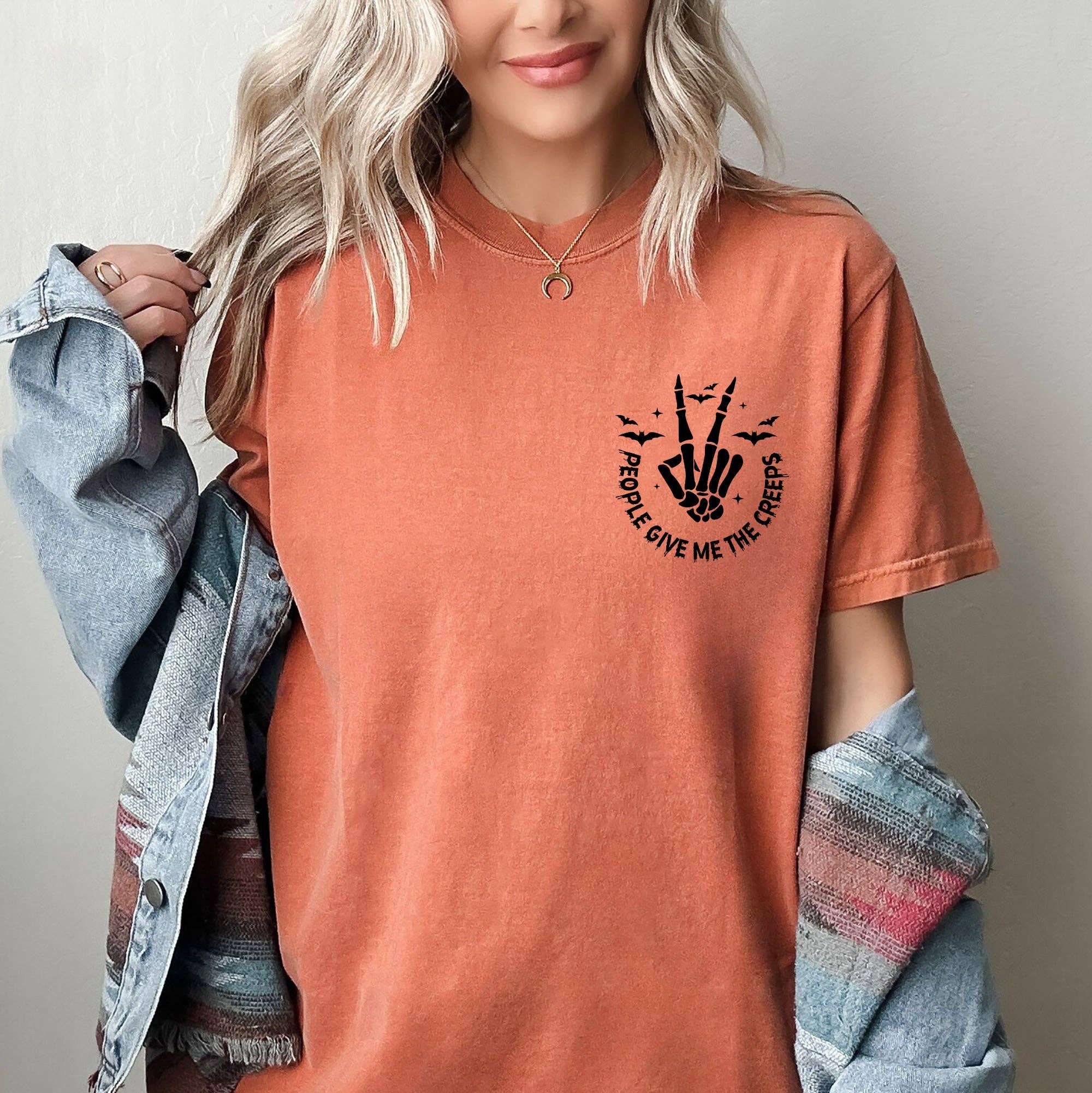 People Give Me the Creeps, Pocket Print Bats - Adult & Kids T-Shirts, Sweatshirts & Hoodies apparel design preview 1