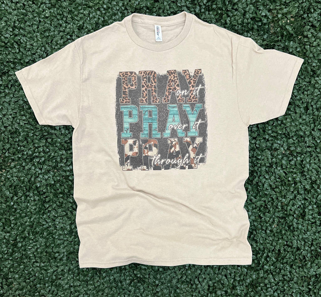 Pray On It Over Multi-Print Tultex Sand - Adult & Kids T-Shirts, Sweatshirts & Hoodies apparel design preview 1