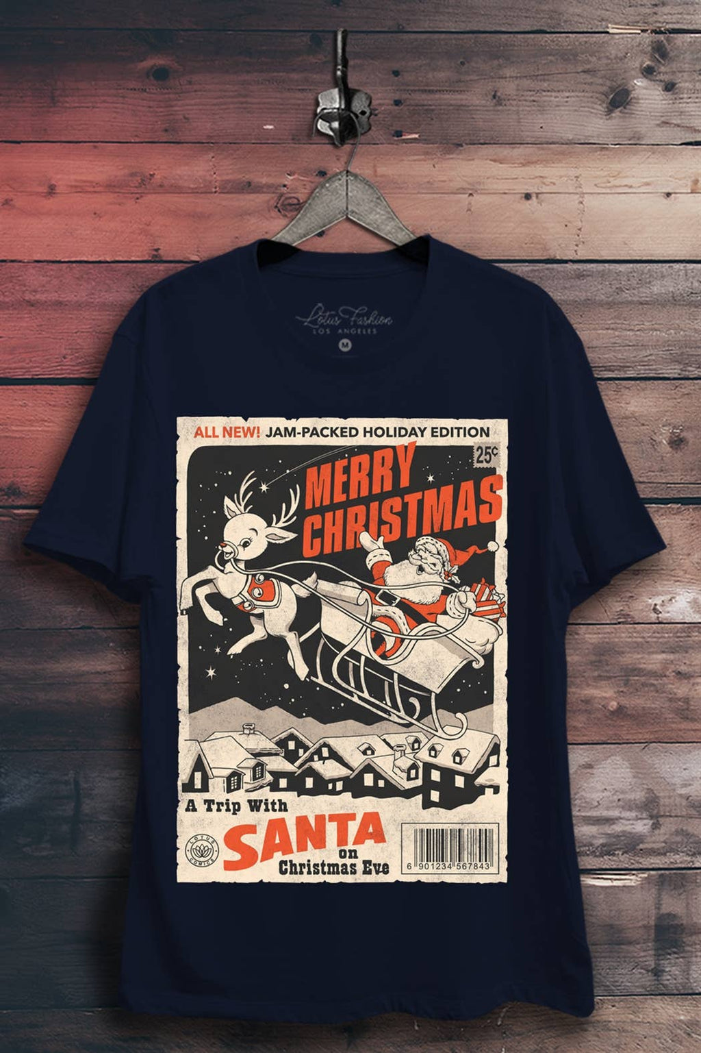 Merry Christmas Retro Comic Graphic Top - Adult & Kids T-Shirts, Sweatshirts & Hoodies apparel design preview 1