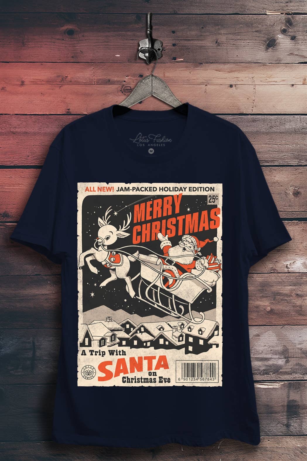 Merry Christmas Retro Comic Graphic Top - Adult & Kids T-Shirts, Sweatshirts & Hoodies apparel design preview 1