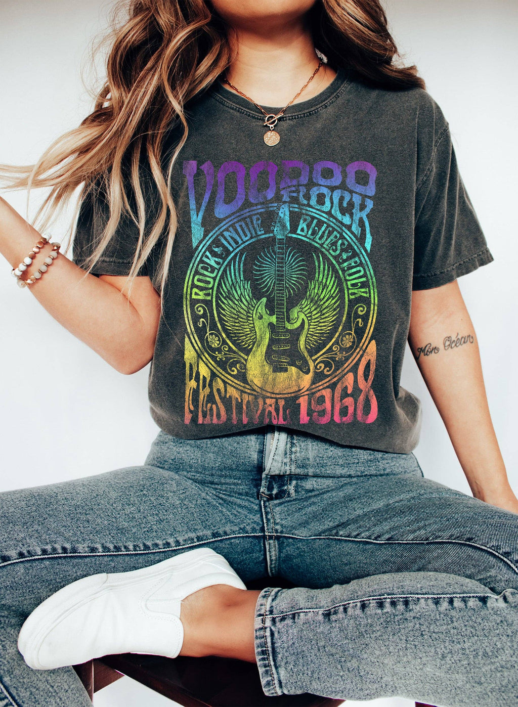 Voodoo Rock Festival Vintage Retro Music - Adult & Kids T-Shirts, Sweatshirts & Hoodies apparel design preview 1