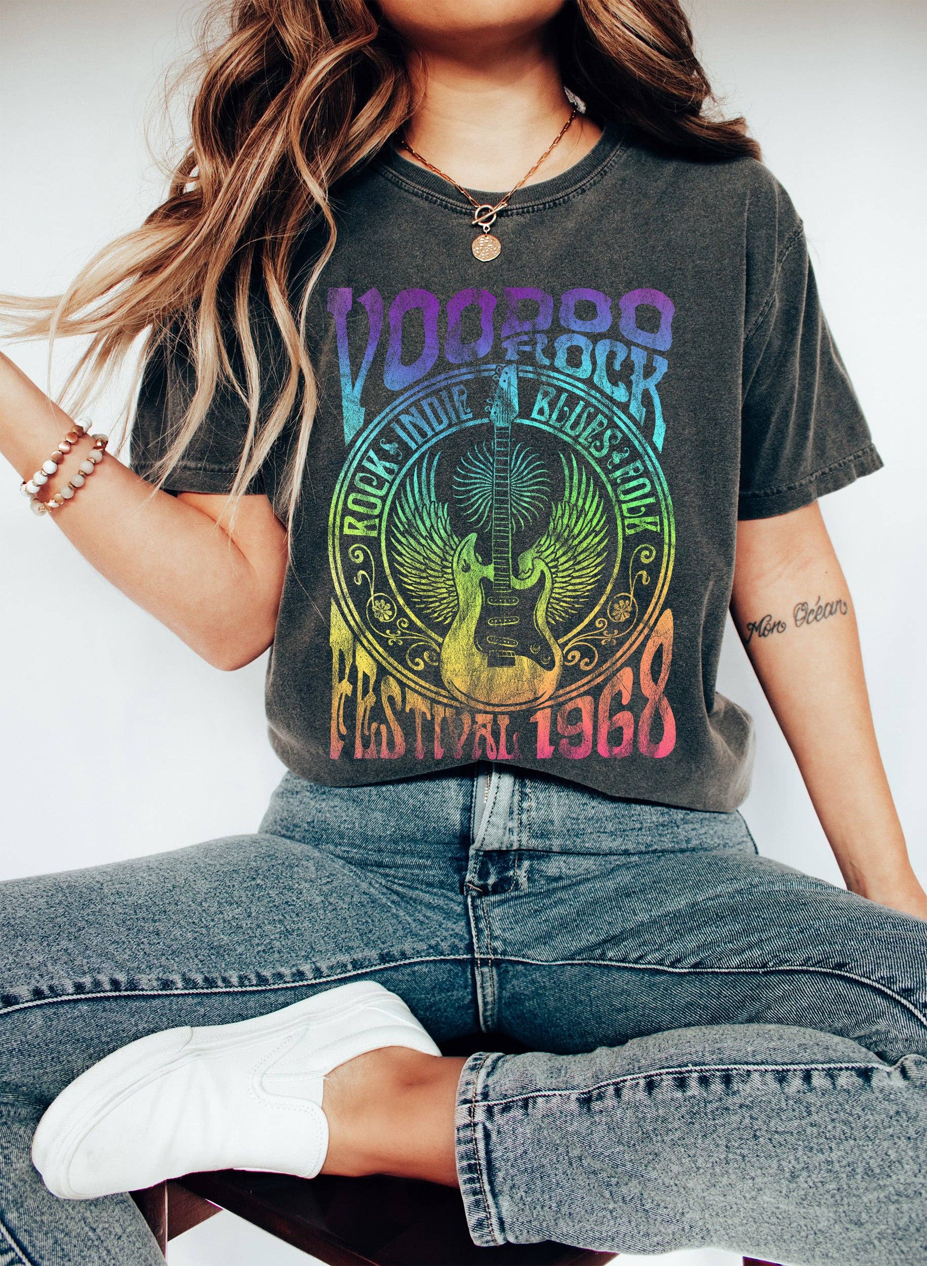 Voodoo Rock Festival Vintage Retro Music - Adult & Kids T-Shirts, Sweatshirts & Hoodies apparel design preview 1