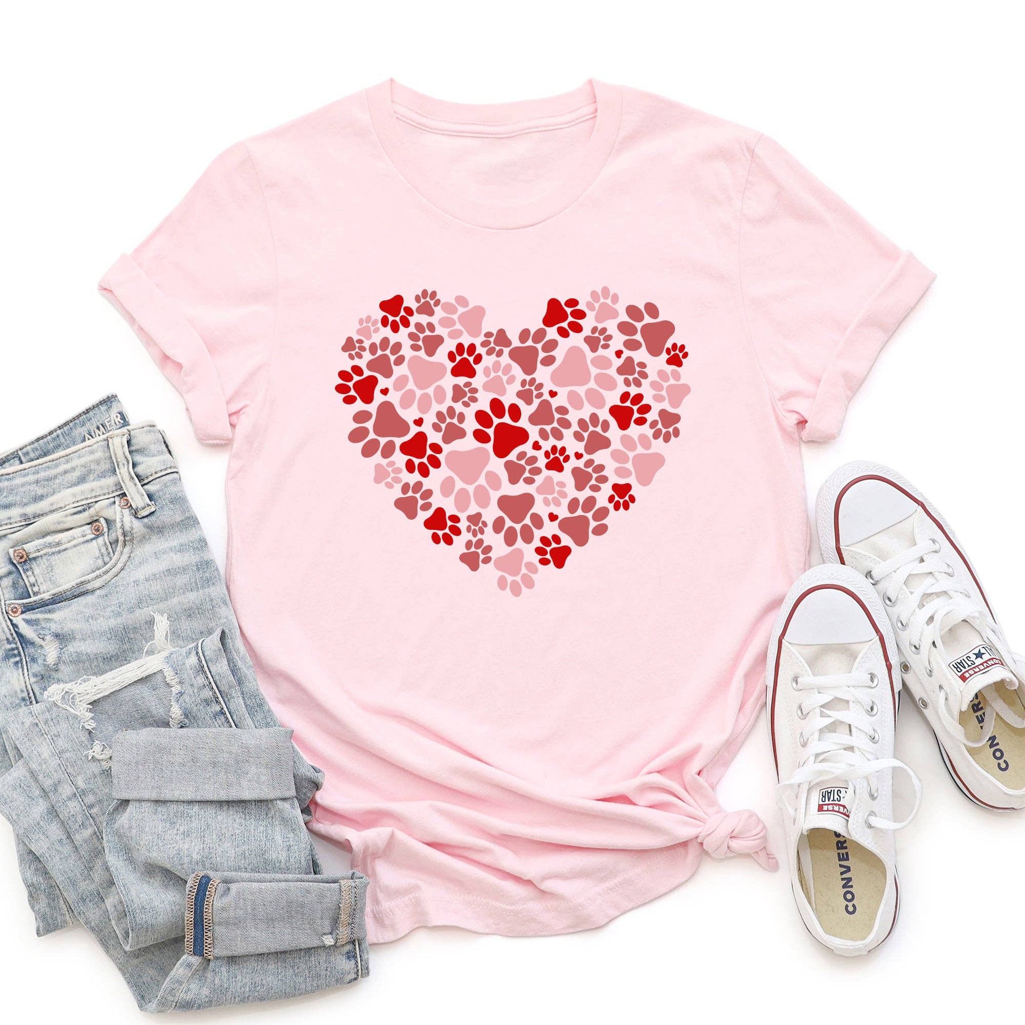 Paw Print Heart, Pets, Dogs, Cats, Super Soft - Adult & Kids T-Shirts, Sweatshirts & Hoodies apparel design preview 1