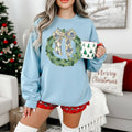Blue Floral Bow Wreath - Adult & Kids T-Shirts, Sweatshirts & Hoodies apparel design preview 1