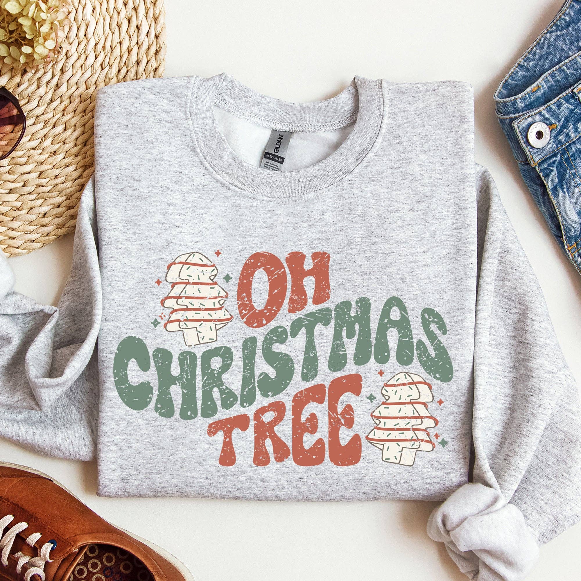 Oh Christmas Tree, Cakes, Snacks, Funny, Xmas - Adult & Kids T-Shirts, Sweatshirts & Hoodies apparel design preview 1