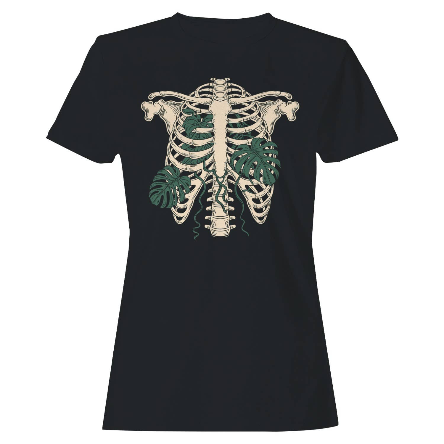 Botanical Ribcage Monstera Art Women's - Adult & Kids T-Shirts, Sweatshirts & Hoodies apparel design preview 1