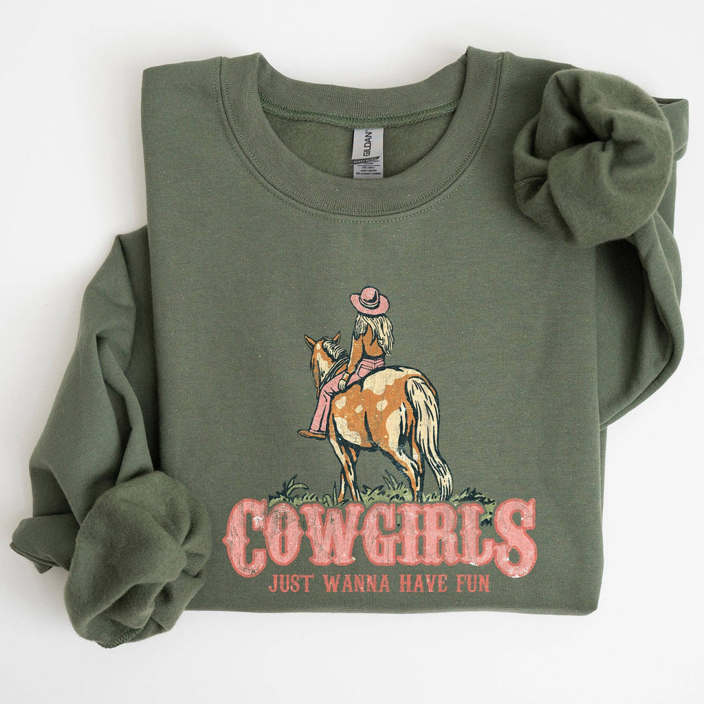 Cowgirl Just Want To Have Fun, Horse, Western, - Adult & Kids T-Shirts, Sweatshirts & Hoodies apparel design preview 1