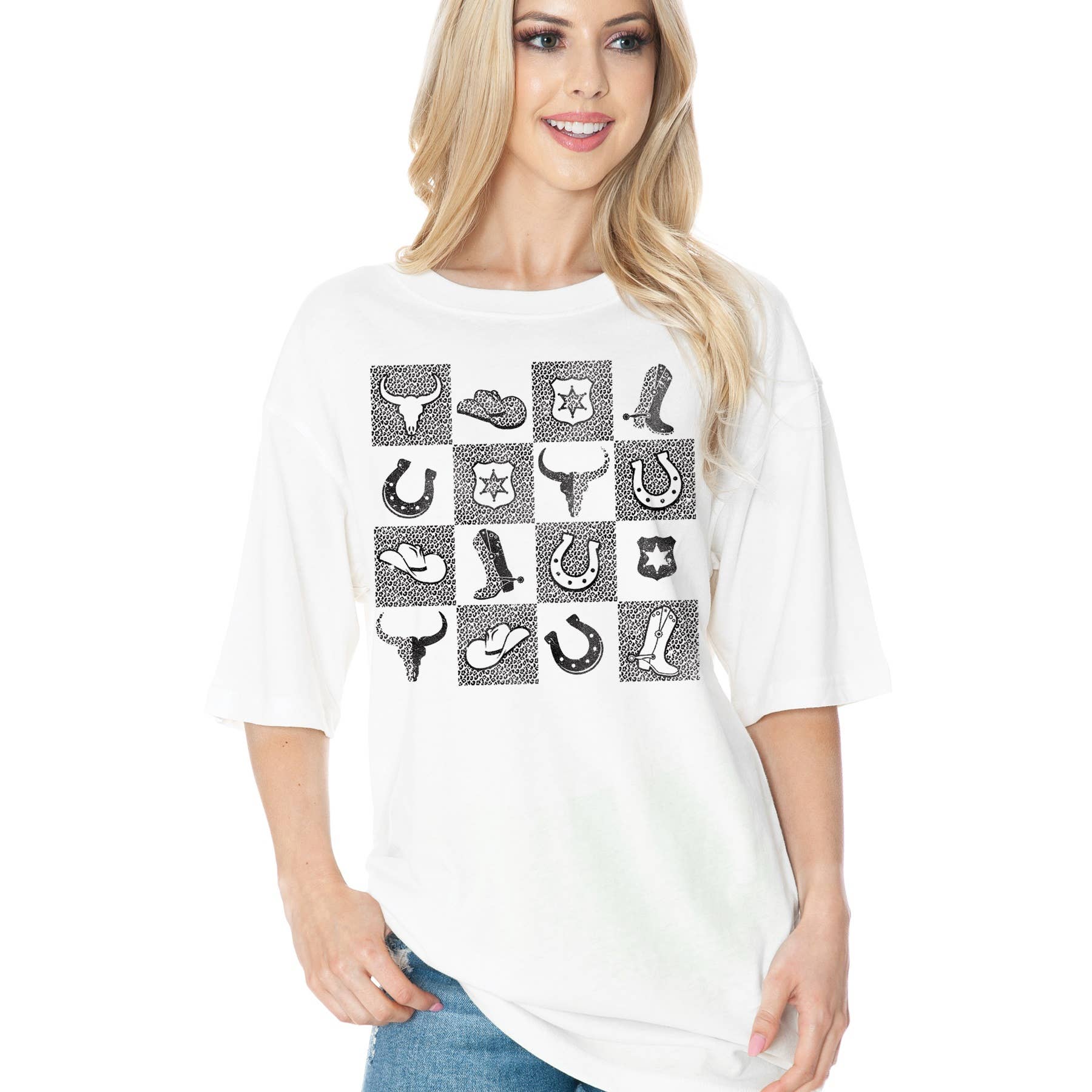 Unisex Oversize Western Checkered - Adult & Kids T-Shirts, Sweatshirts & Hoodies apparel design preview 1
