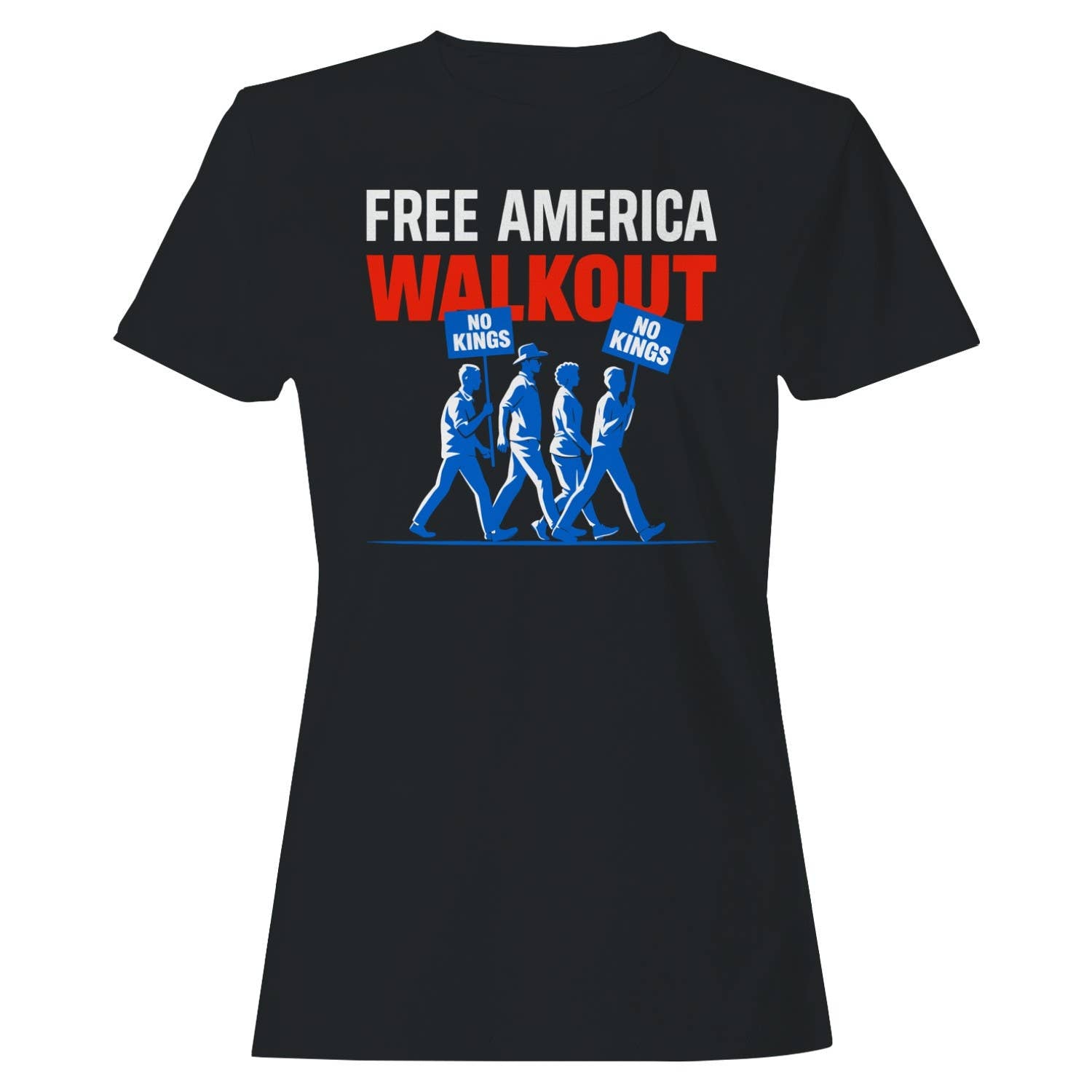 Free America No Kings Women's - Adult & Kids T-Shirts, Sweatshirts & Hoodies apparel design preview 1
