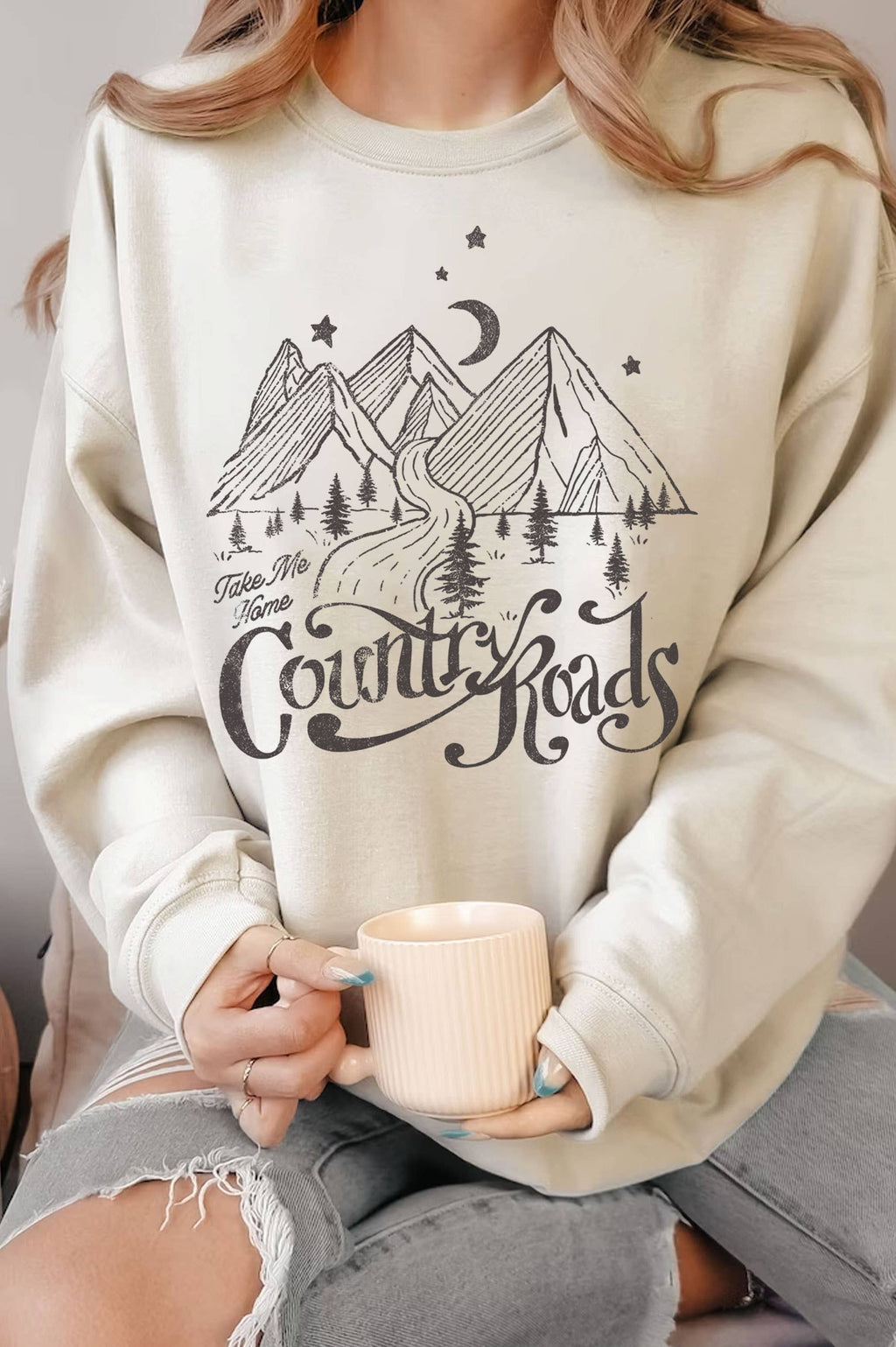Take Me Home Country Road Graphic Brushed - Adult & Kids T-Shirts, Sweatshirts & Hoodies apparel design preview 1