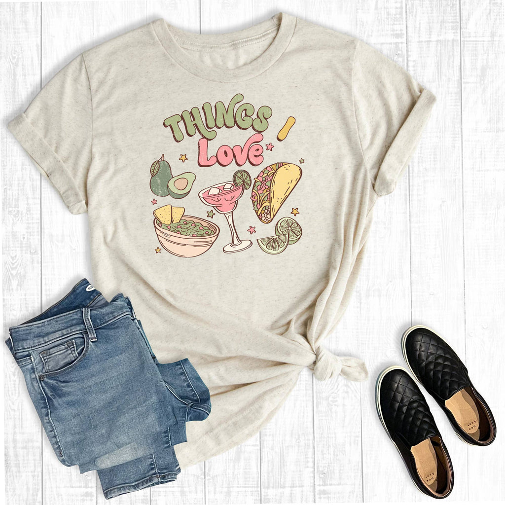 Things I Love Tacos and Margaritas Graphic - Adult & Kids T-Shirts, Sweatshirts & Hoodies apparel design preview 1