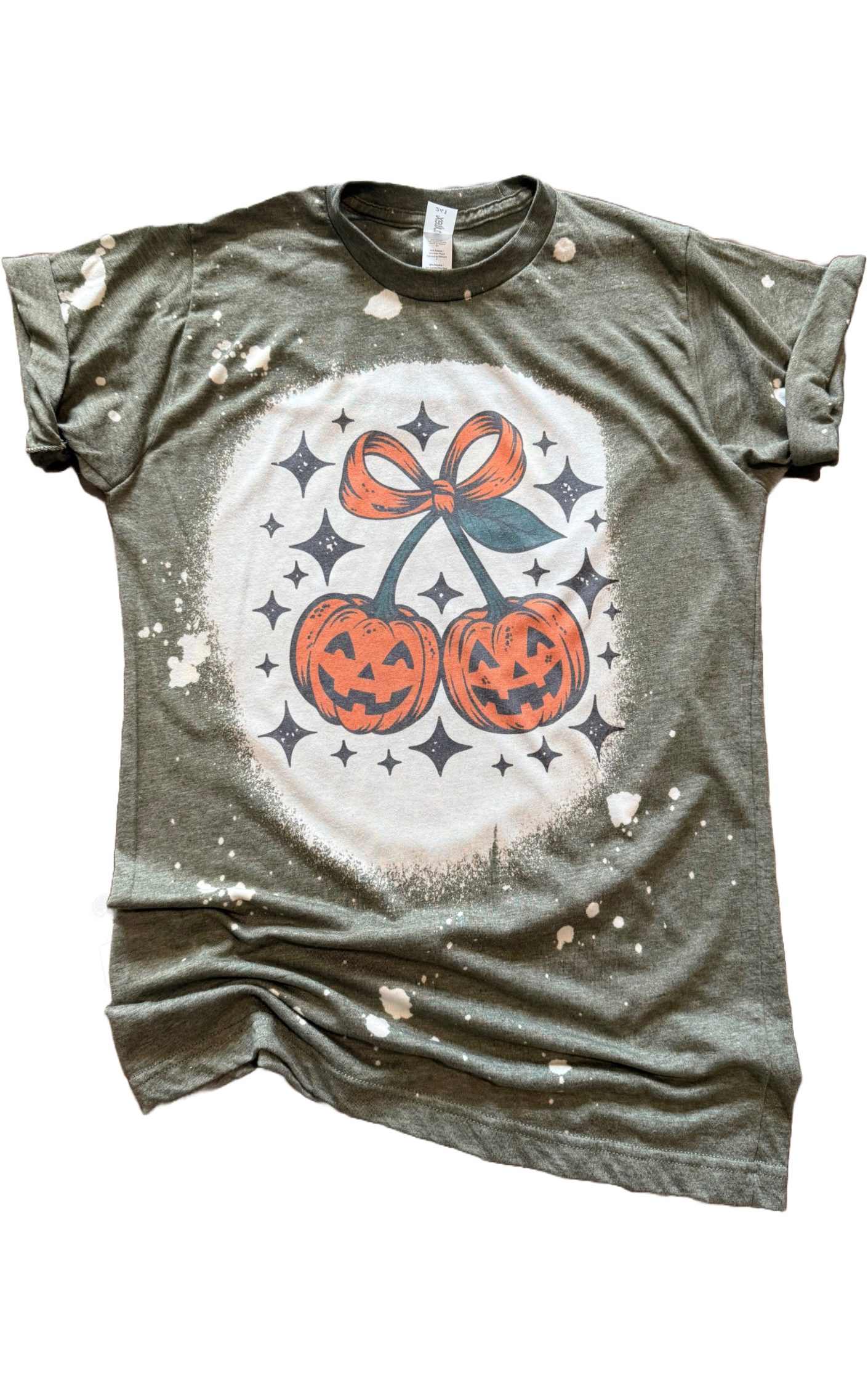 Cherry Pumpkin Halloween Bleached - Adult & Kids T-Shirts, Sweatshirts & Hoodies apparel design preview 1