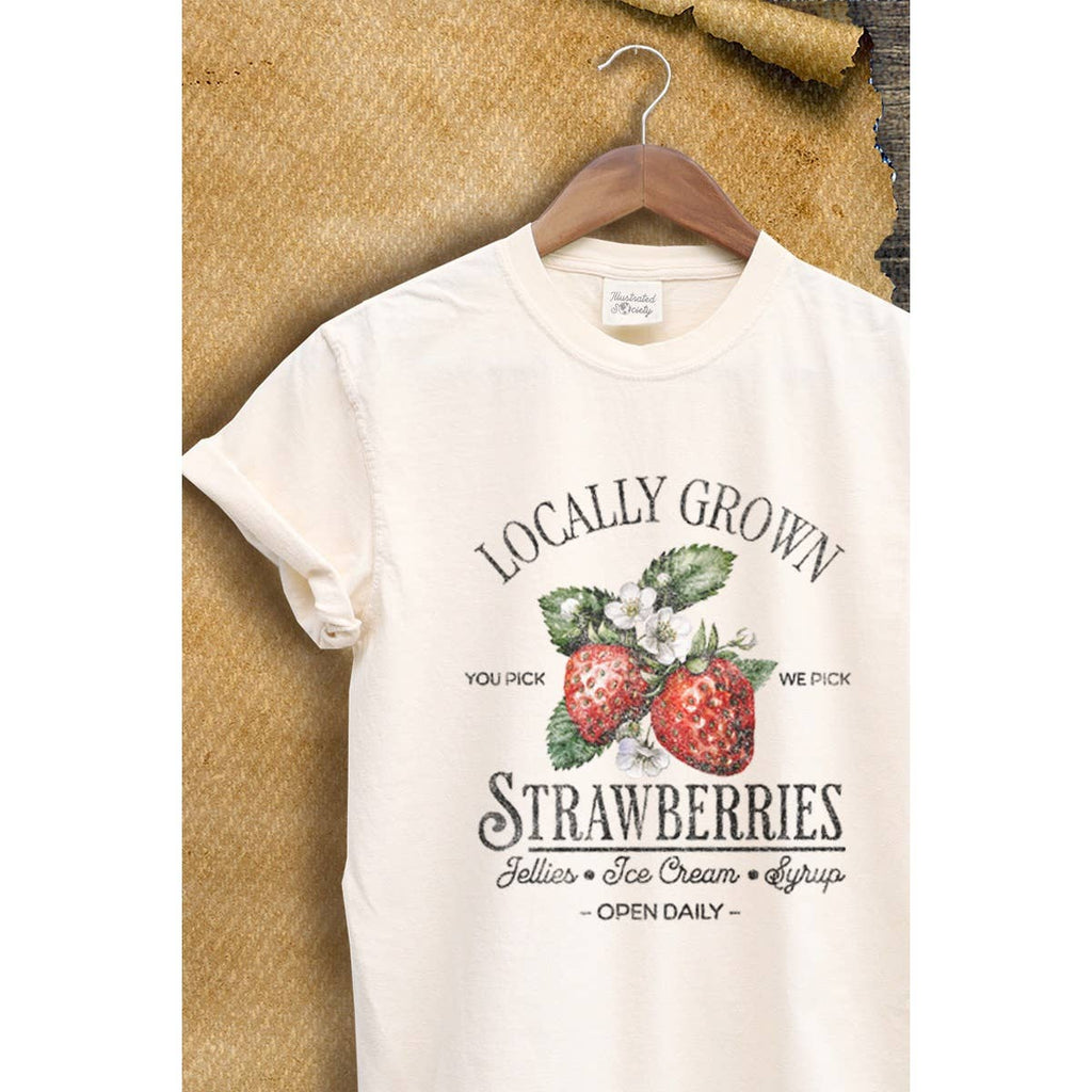 Locally Grown Strawberry Vintage Graphic - Adult & Kids T-Shirts, Sweatshirts & Hoodies apparel design preview 1