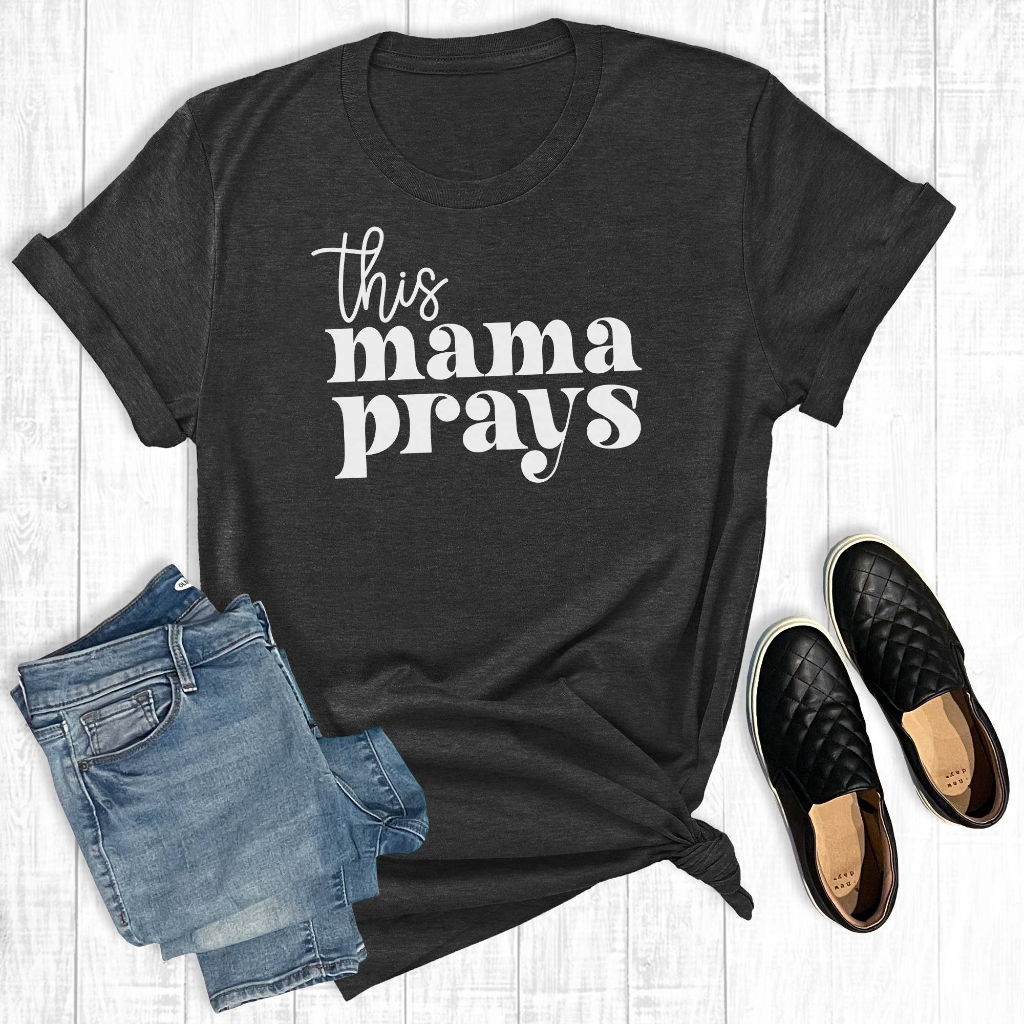 This Mama Prays - Adult & Kids T-Shirts, Sweatshirts & Hoodies apparel design preview 1