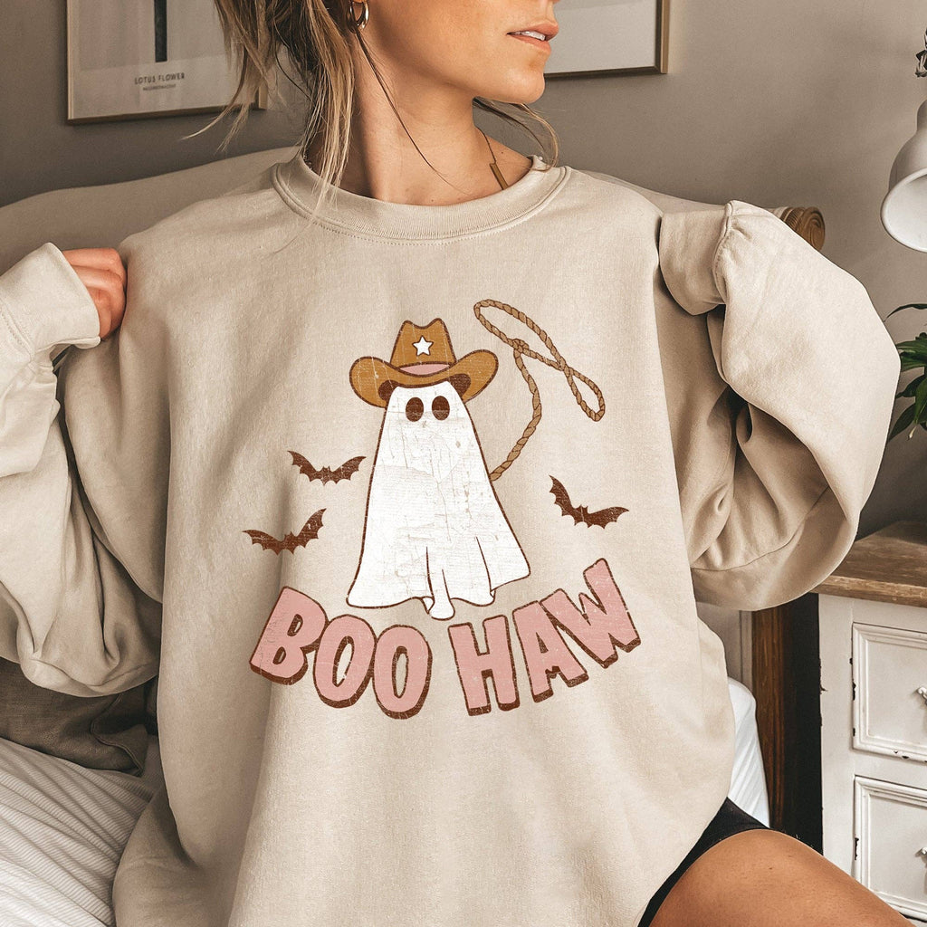 Boo Haw Cowboy Halloween - Adult & Kids T-Shirts, Sweatshirts & Hoodies apparel design preview 1