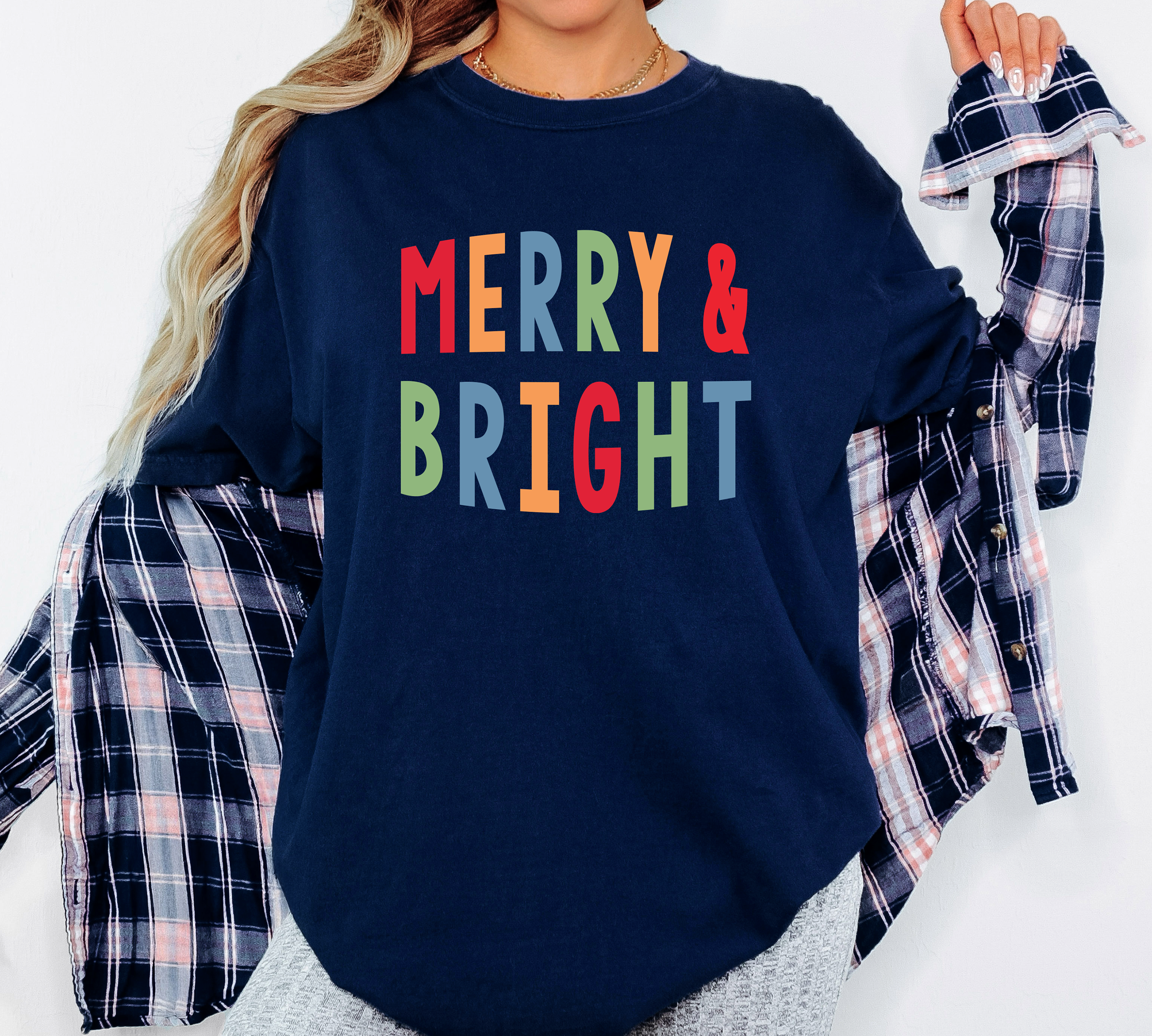 Clearance! Merry Bright Christmas - Adult & Kids T-Shirts, Sweatshirts & Hoodies apparel design preview 1