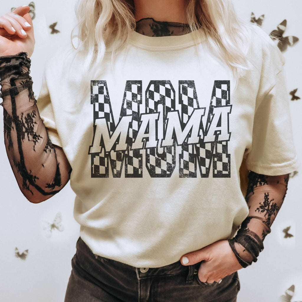 Mom Checker Stacked Mama Graphic - Adult & Kids T-Shirts, Sweatshirts & Hoodies apparel design preview 1