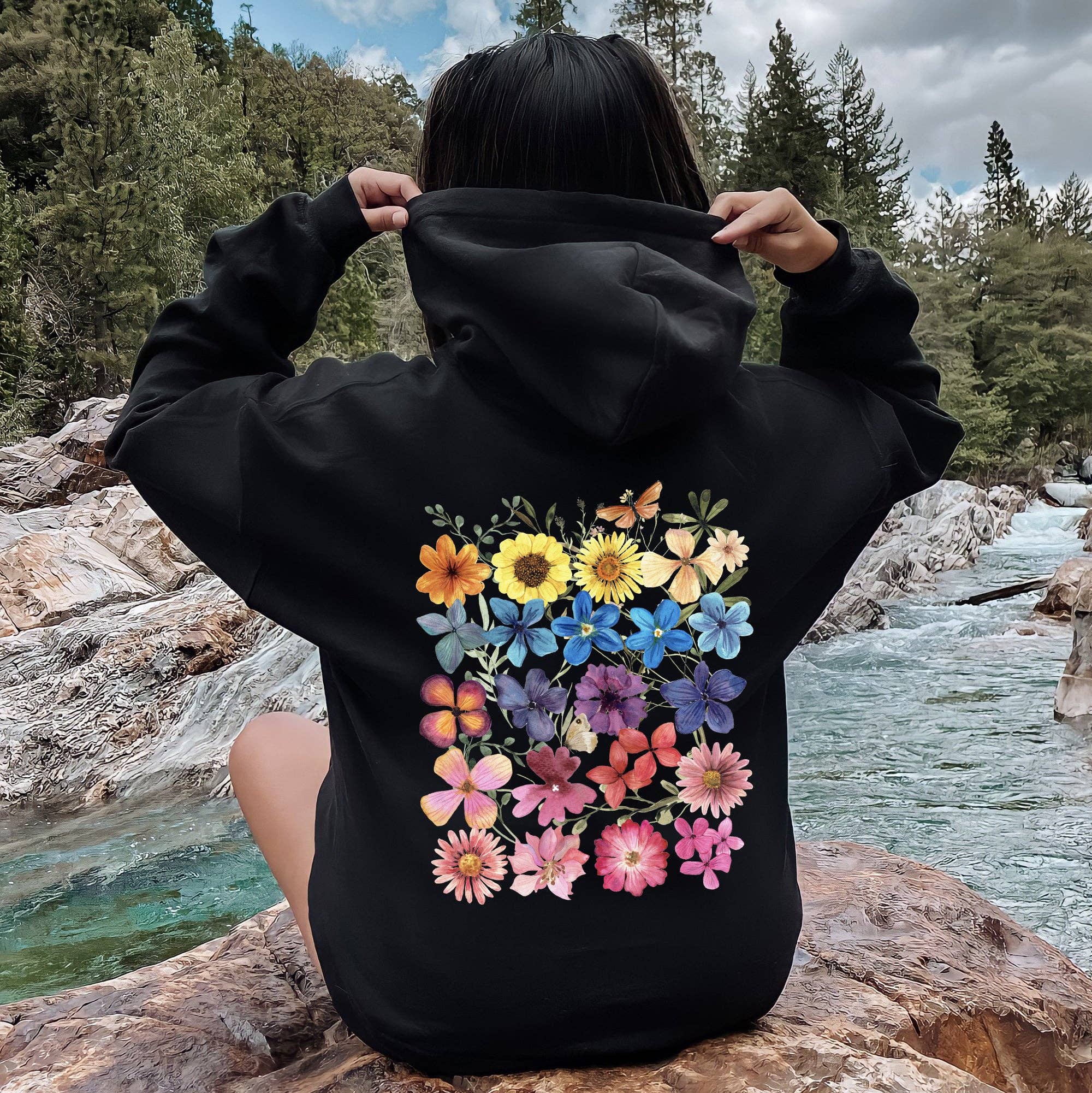 Bright Pressed Flowers - Adult & Kids T-Shirts, Sweatshirts & Hoodies apparel design preview 1