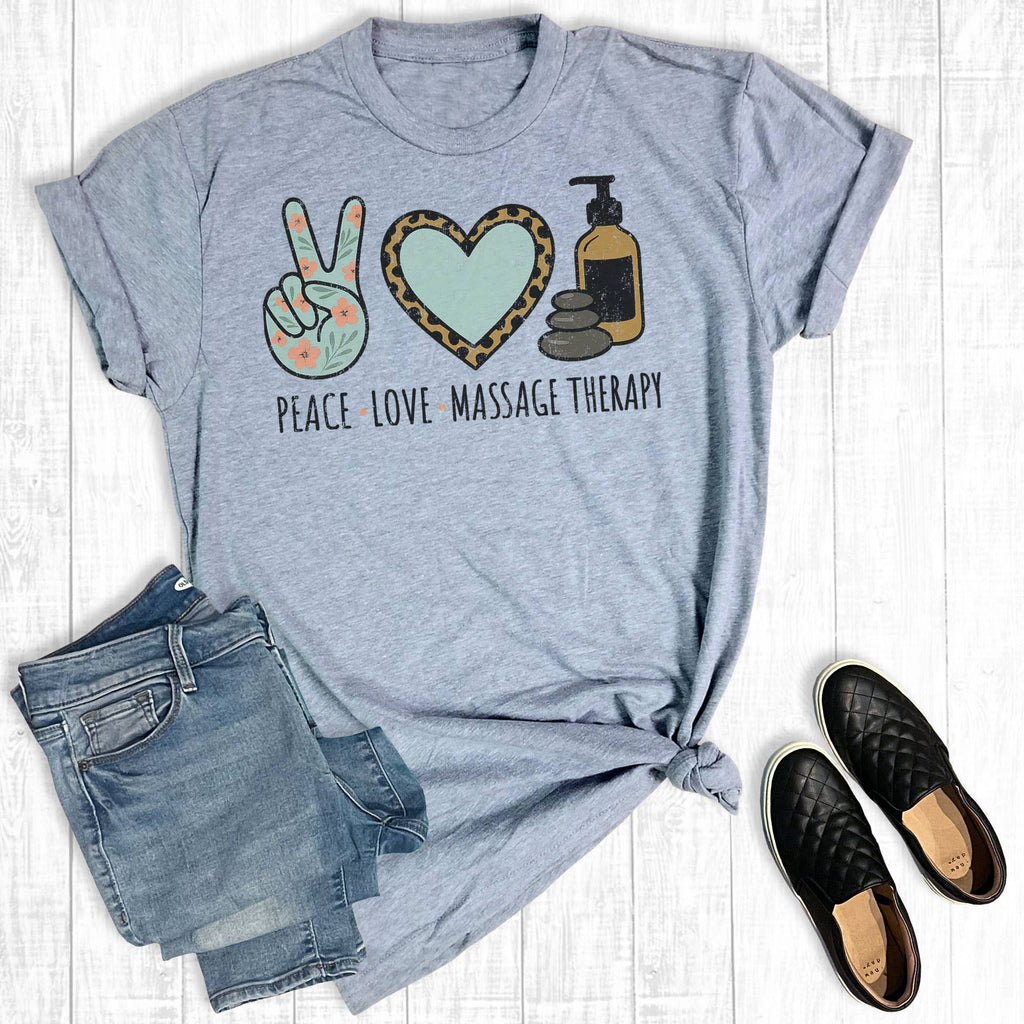 Peace Love Massage Graphic - Adult & Kids T-Shirts, Sweatshirts & Hoodies apparel design preview 1