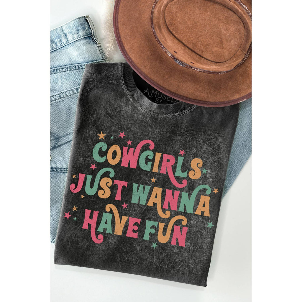 Cowgirl Have Fun Mineral Wash - Adult & Kids T-Shirts, Sweatshirts & Hoodies apparel design preview 1