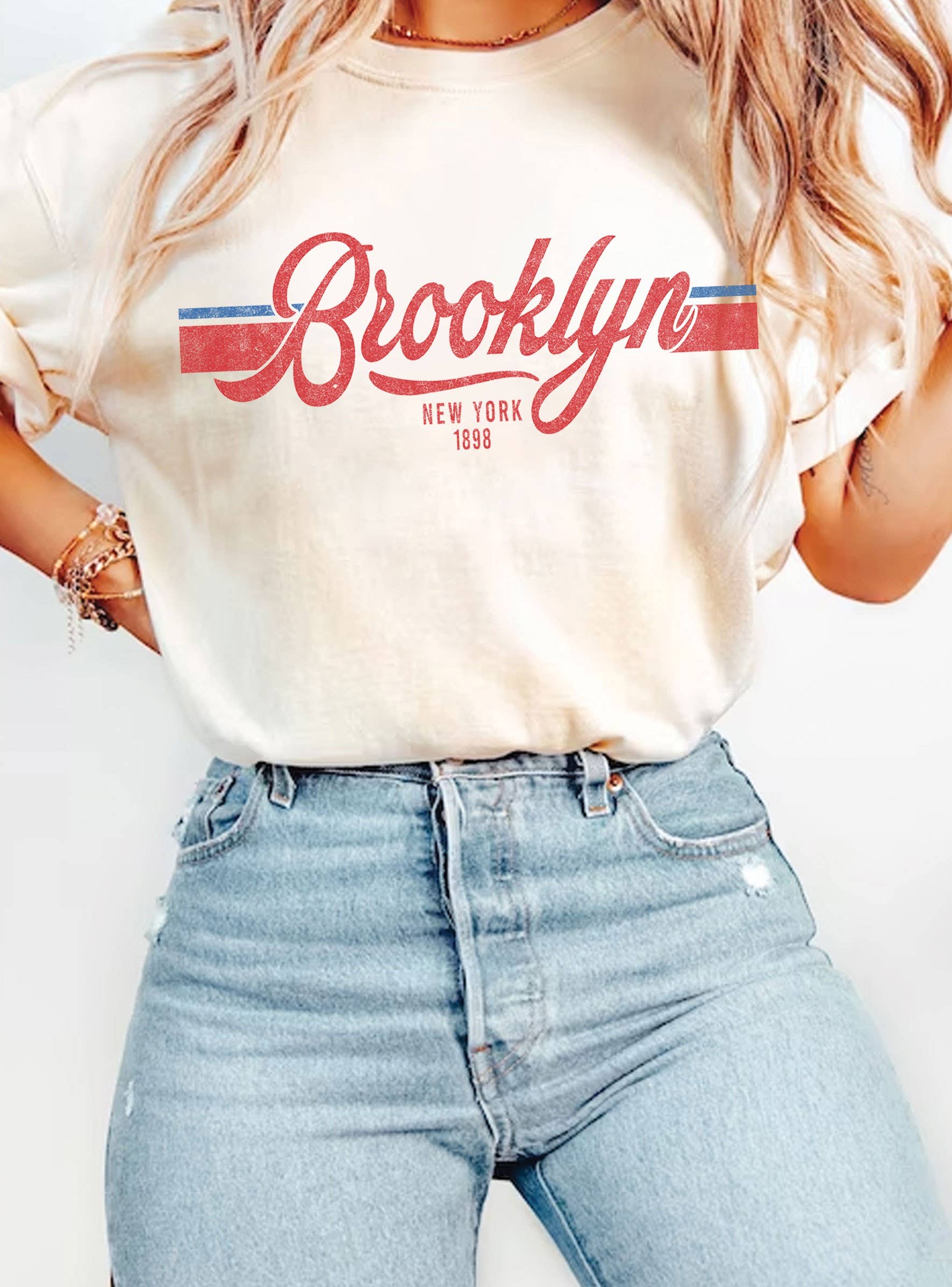 Brooklyn New York 1898 Graphic - Adult & Kids T-Shirts, Sweatshirts & Hoodies apparel design preview 1