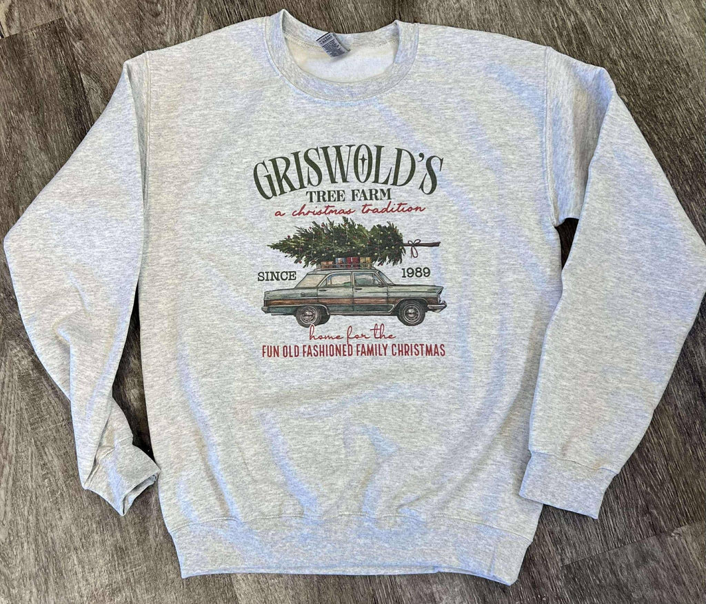 Griswold's Tree Farm On Ash Gray - Adult & Kids T-Shirts, Sweatshirts & Hoodies apparel design preview 1