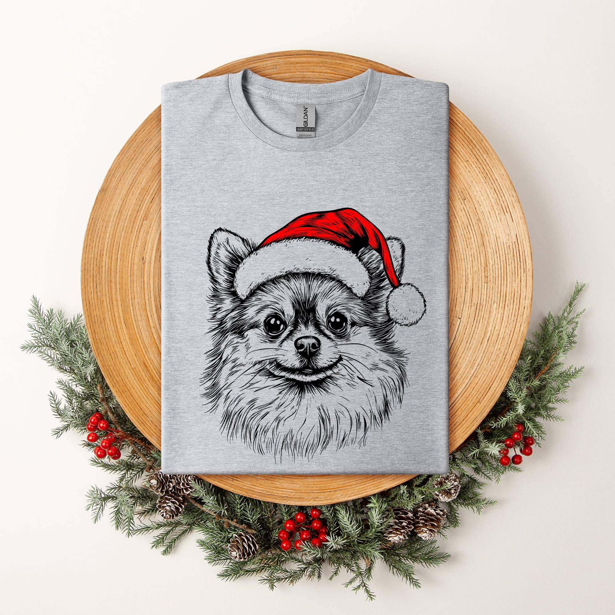 Pomeranian, Santa, Dog, Christmas, Lover, Pet - Adult & Kids T-Shirts, Sweatshirts & Hoodies apparel design preview 1