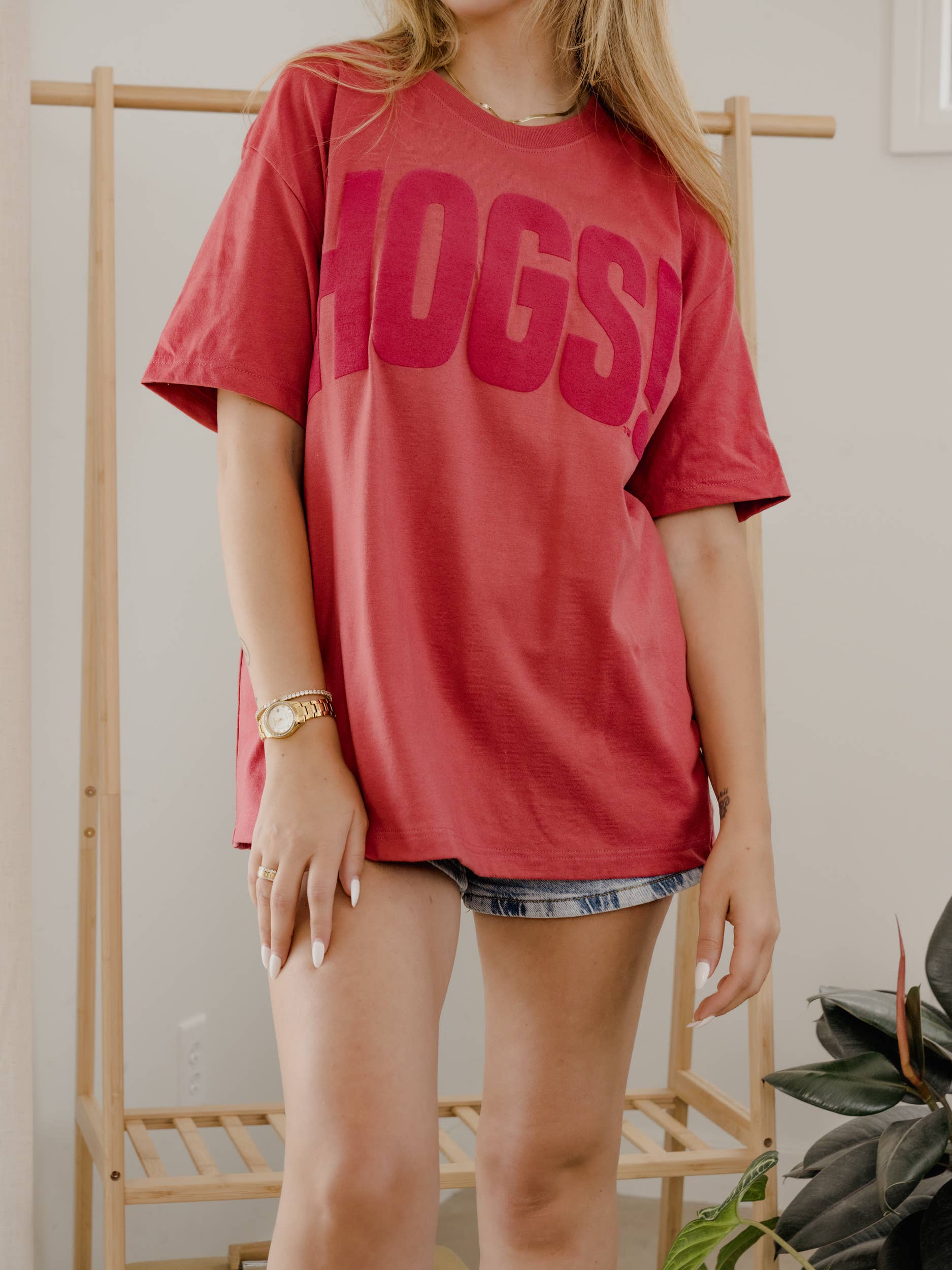 Arkansas Razorbacks Hogs Mono Puff Ink Red - Adult & Kids T-Shirts, Sweatshirts & Hoodies apparel design preview 1
