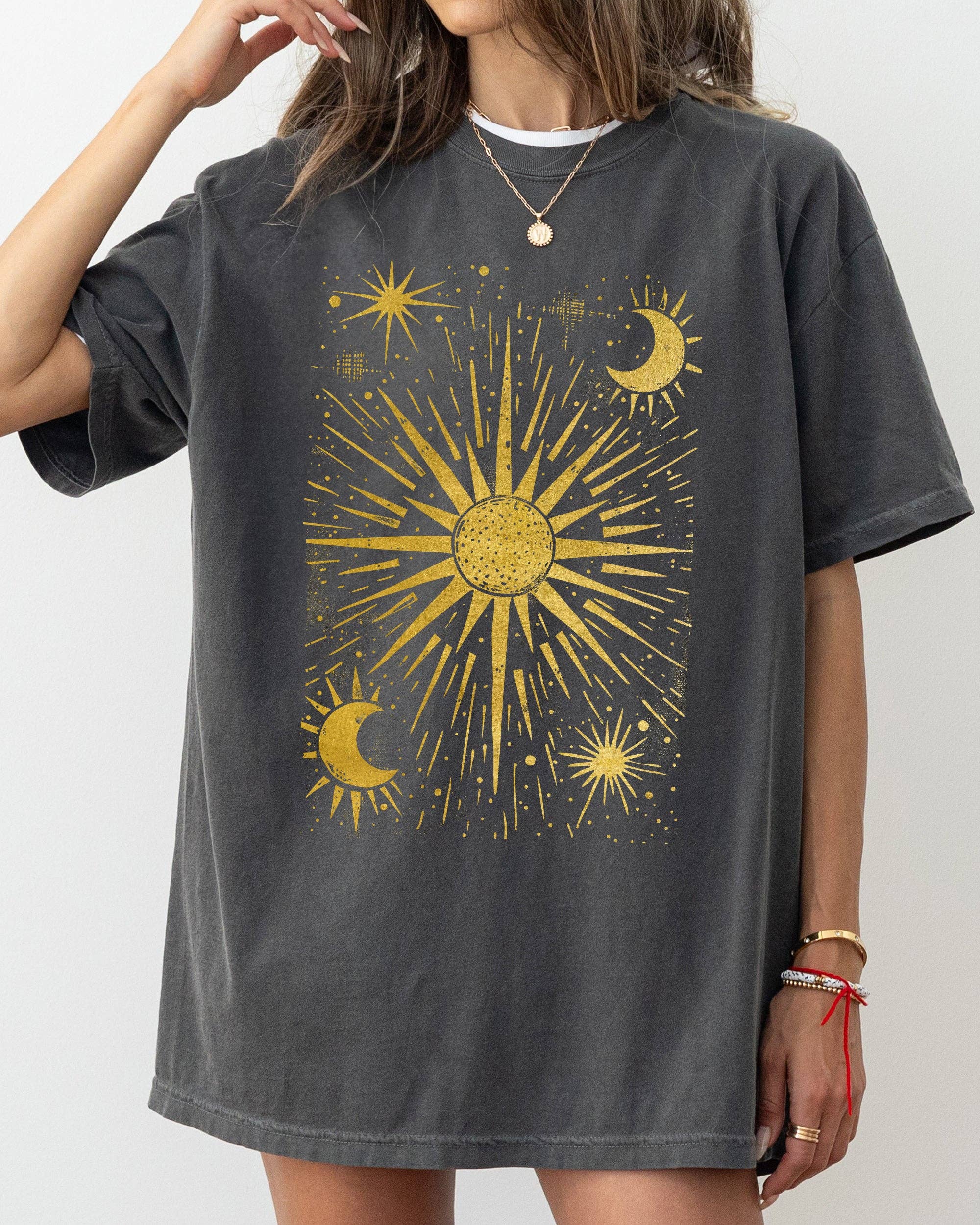 Celestial Stars, Moon, Mystical, Space Vintage - Adult & Kids T-Shirts, Sweatshirts & Hoodies apparel design preview 1