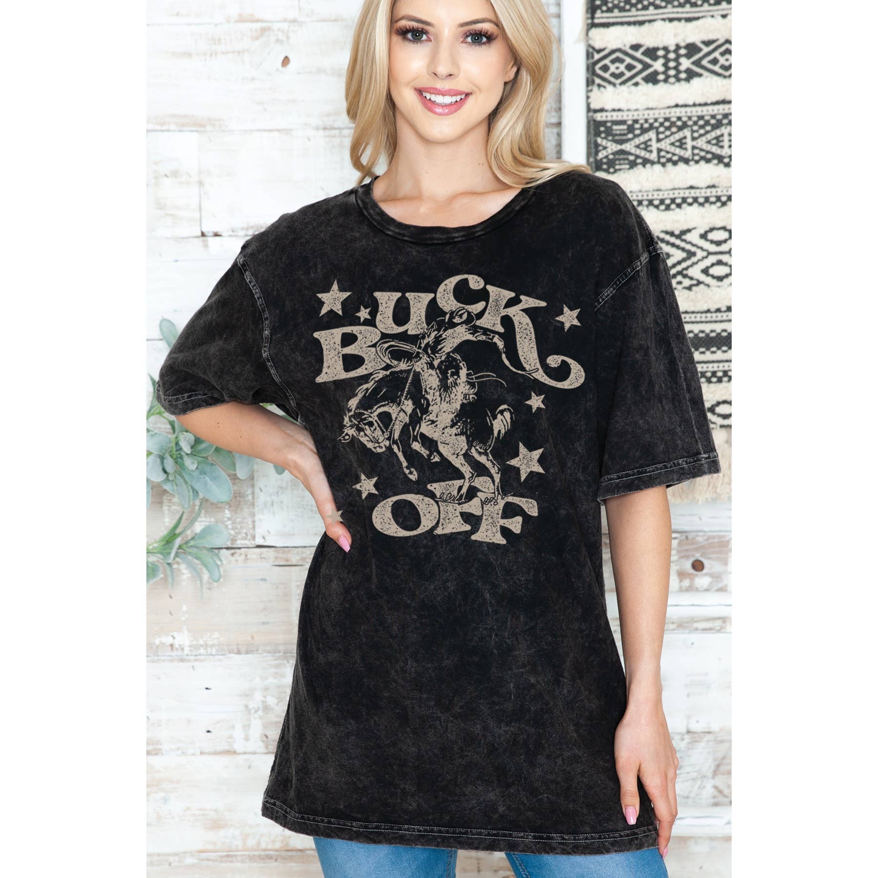 Buck Off Unisex Oversized Mineral Wash - Adult & Kids T-Shirts, Sweatshirts & Hoodies apparel design preview 1