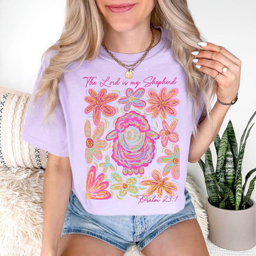 Faux Glitter the Lord Is My Shepherd Psalm 23 - Adult & Kids T-Shirts, Sweatshirts & Hoodies apparel design preview 1