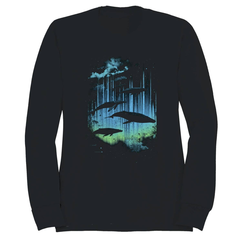 Cosmic Whales Northern Lights Men's - Adult & Kids T-Shirts, Sweatshirts & Hoodies apparel design preview 1