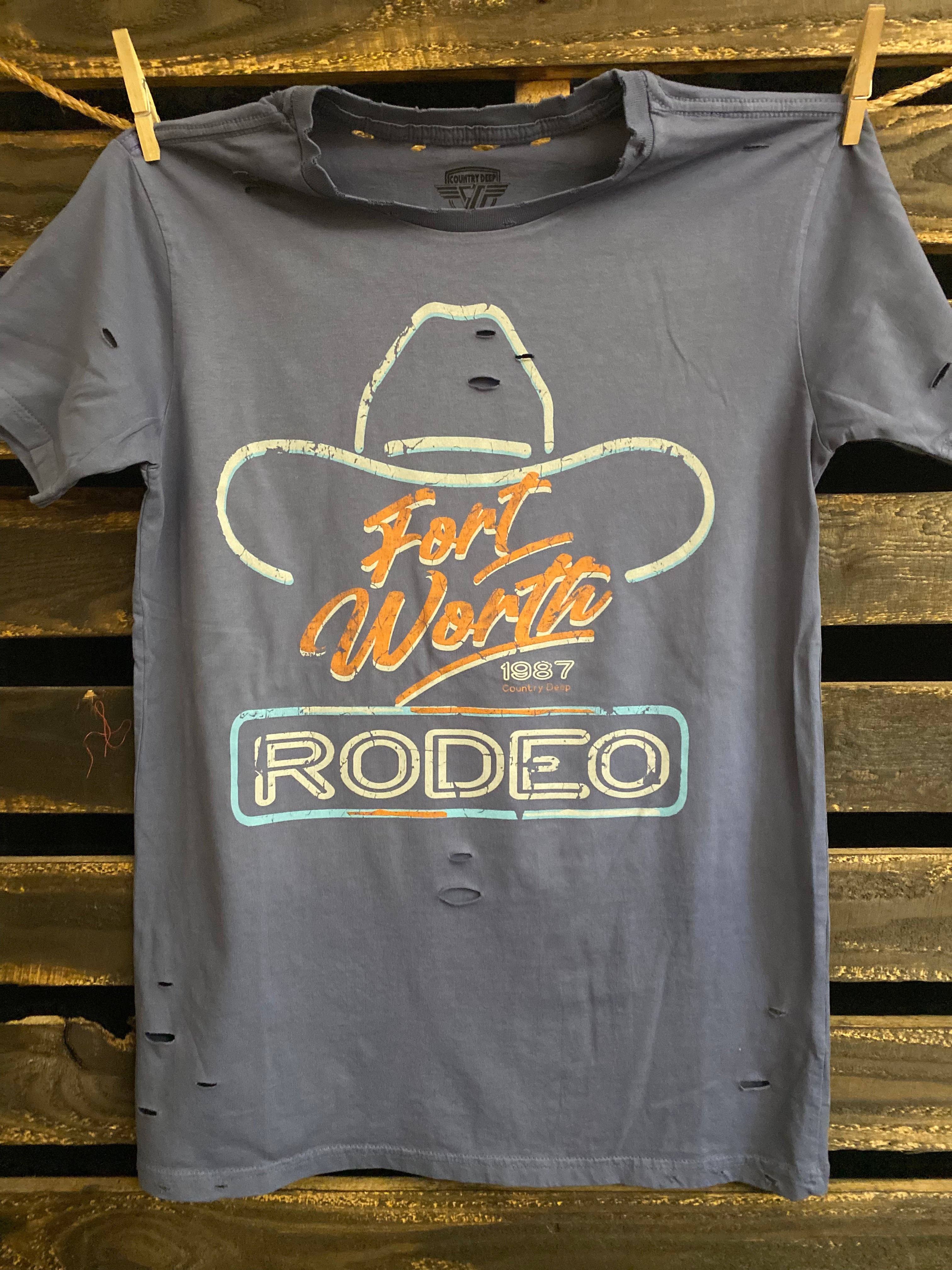 Fort Worth Rodeo 1987 Vintage Distressed - Adult & Kids T-Shirts, Sweatshirts & Hoodies apparel design preview 1