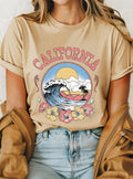 California Beach Hibiscus Graphic - Adult & Kids T-Shirts, Sweatshirts & Hoodies apparel design preview 1