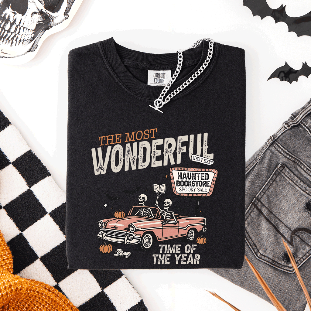 The Most Wonderful Time of Year Halloween Library - Adult & Kids T-Shirts, Sweatshirts & Hoodies apparel design preview 1