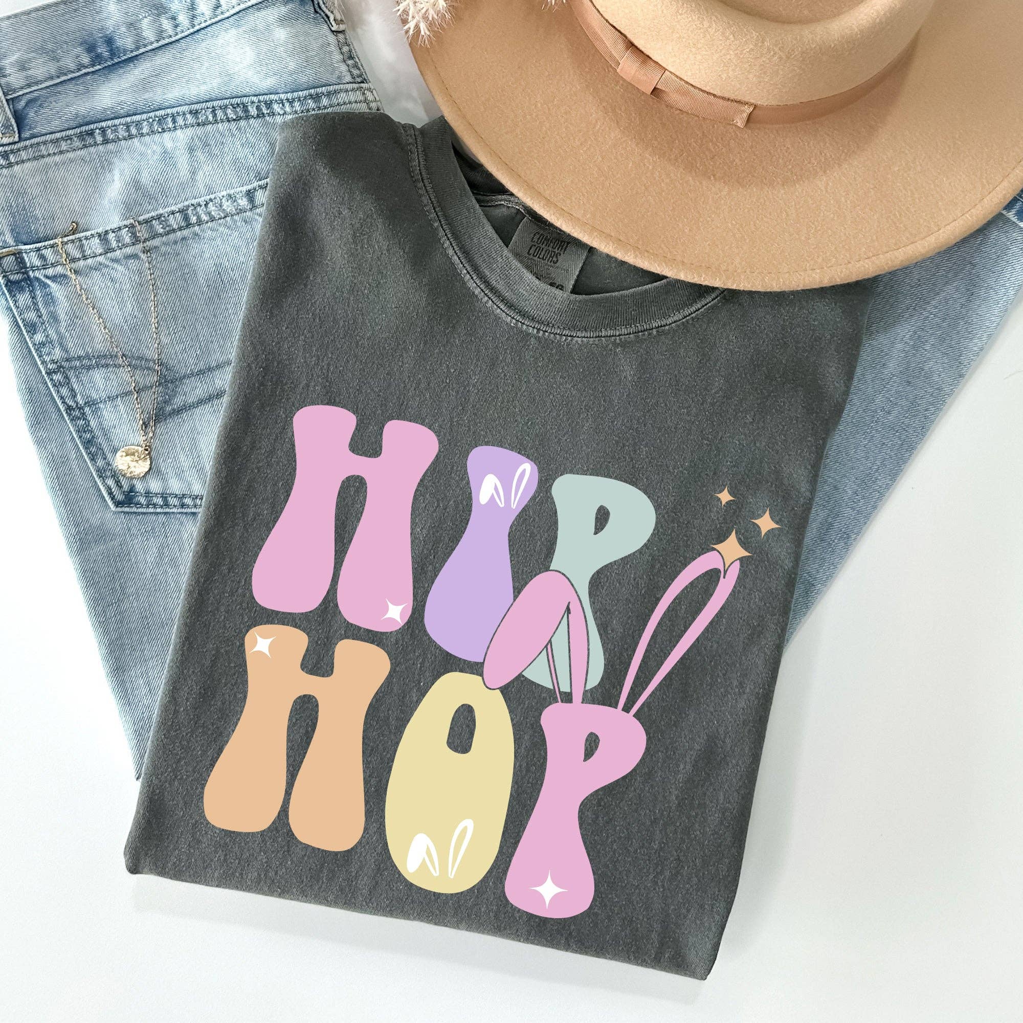 Hip Hop, Retro Easter, Bunny, Rabbit Comfort Colors - Adult & Kids T-Shirts, Sweatshirts & Hoodies apparel design preview 1