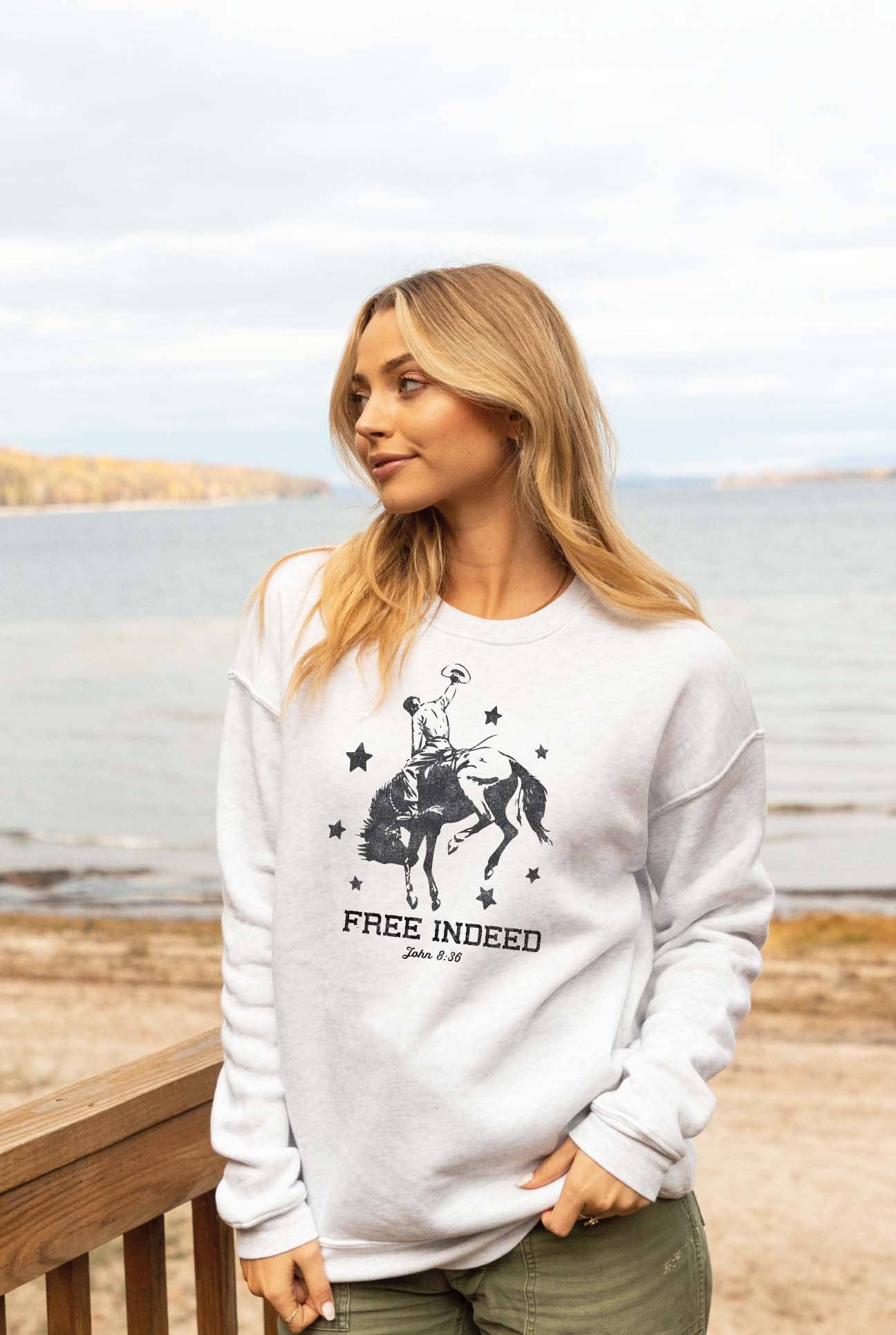 Free Indeed John 8:36 Graphic - Adult & Kids T-Shirts, Sweatshirts & Hoodies apparel design preview 1