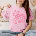 I'm Just A Girl On Comfort Colors Blossom - Adult & Kids T-Shirts, Sweatshirts & Hoodies apparel design preview 1